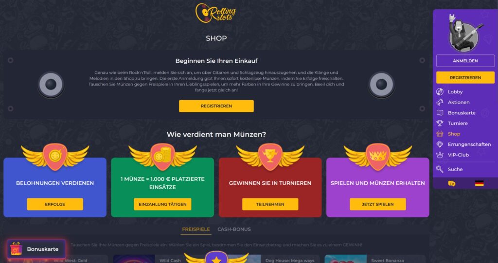rolling slots shop