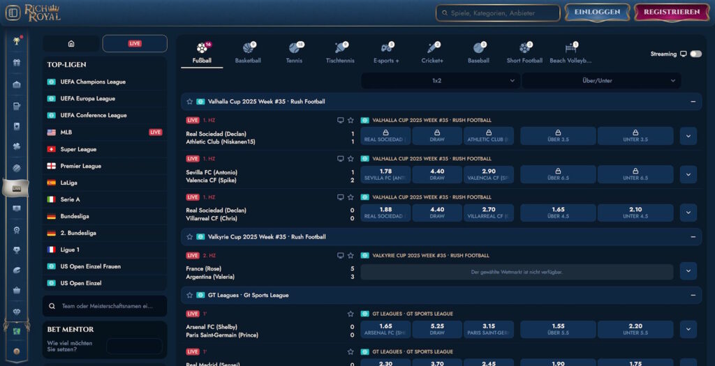 RichRoyal Casino Livewetten