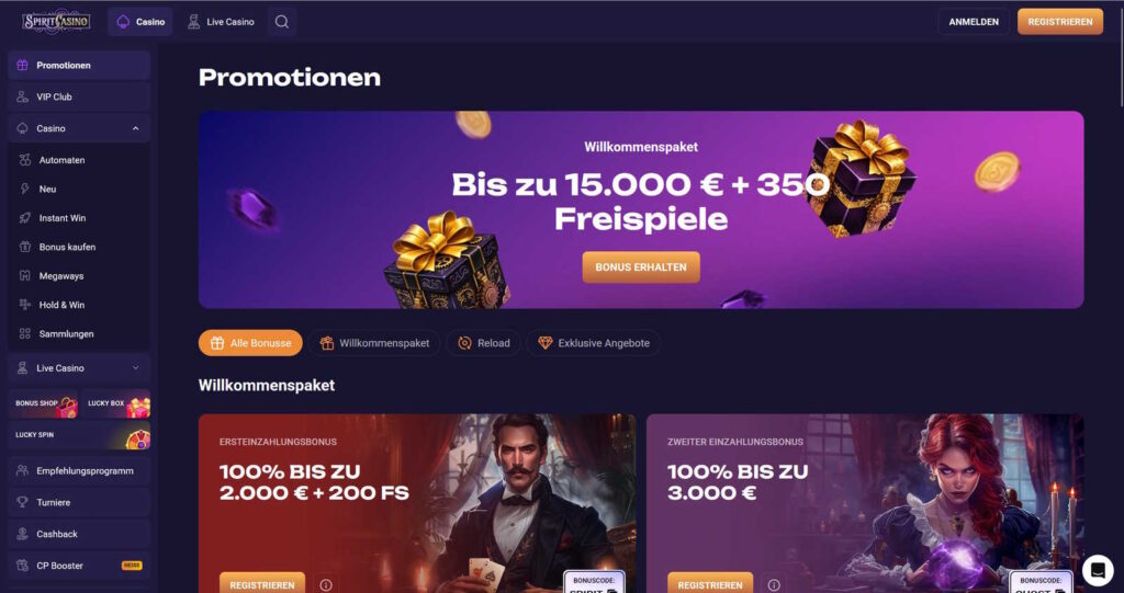 Spirit Casino Bonus