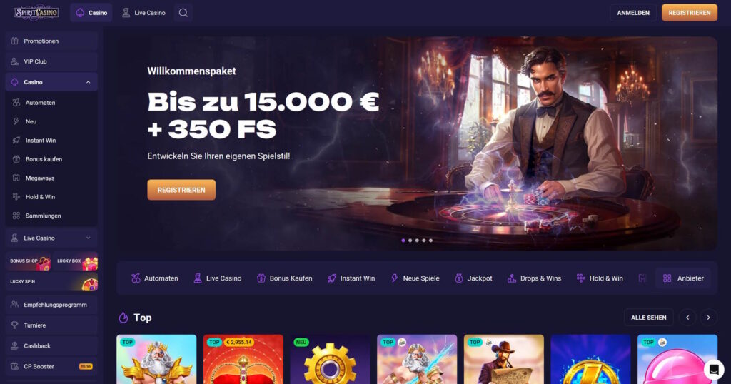 Spirit Casino Startseite